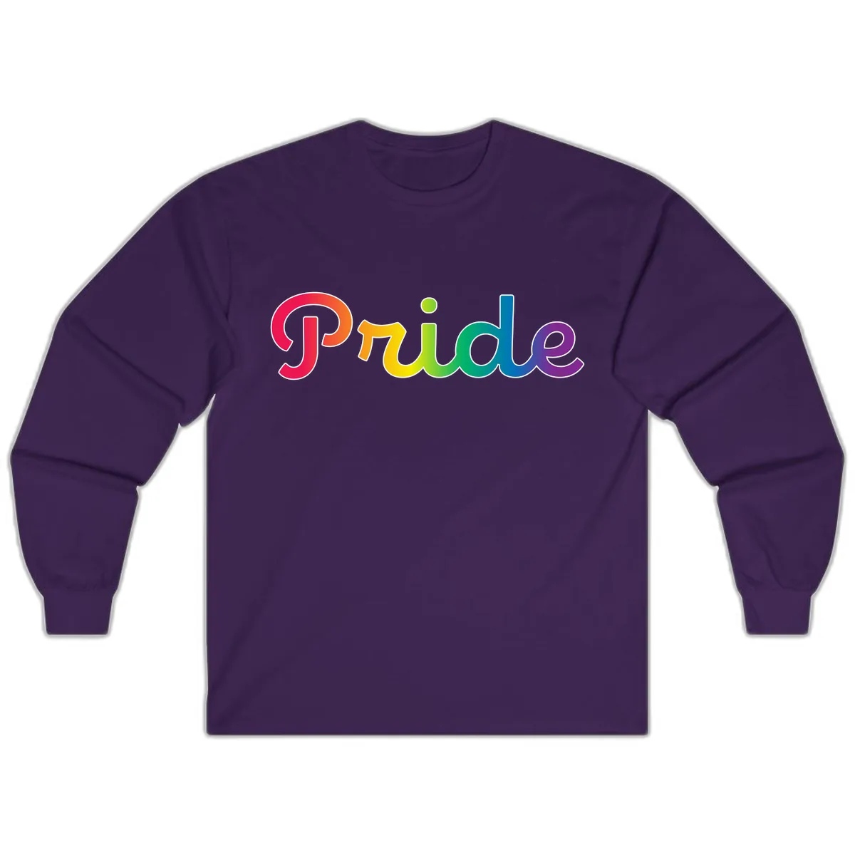 Pride Rainbow Gradient Typography Long Sleeve in Purple