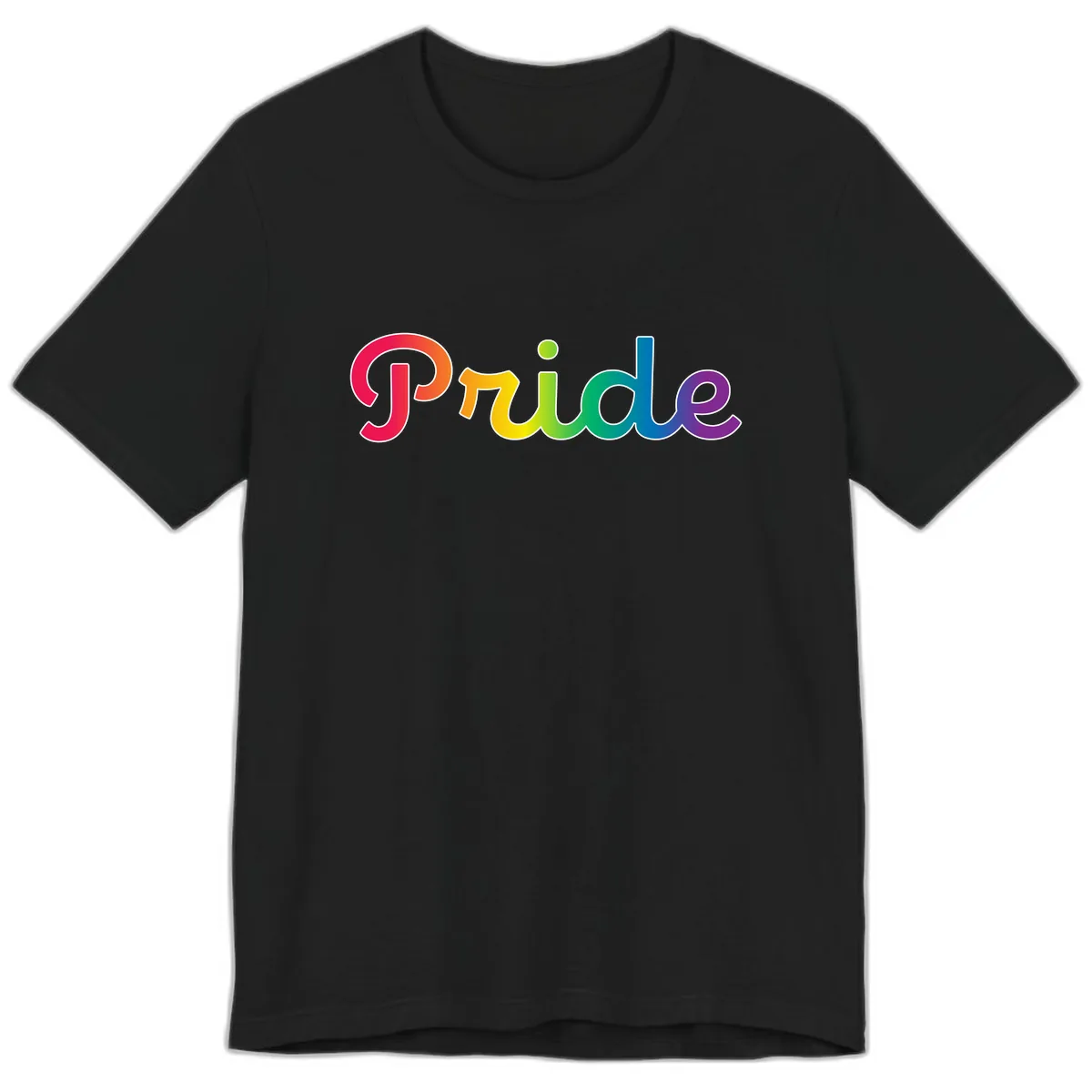 Pride Rainbow Gradient Typography Premium T-Shirt in Black
