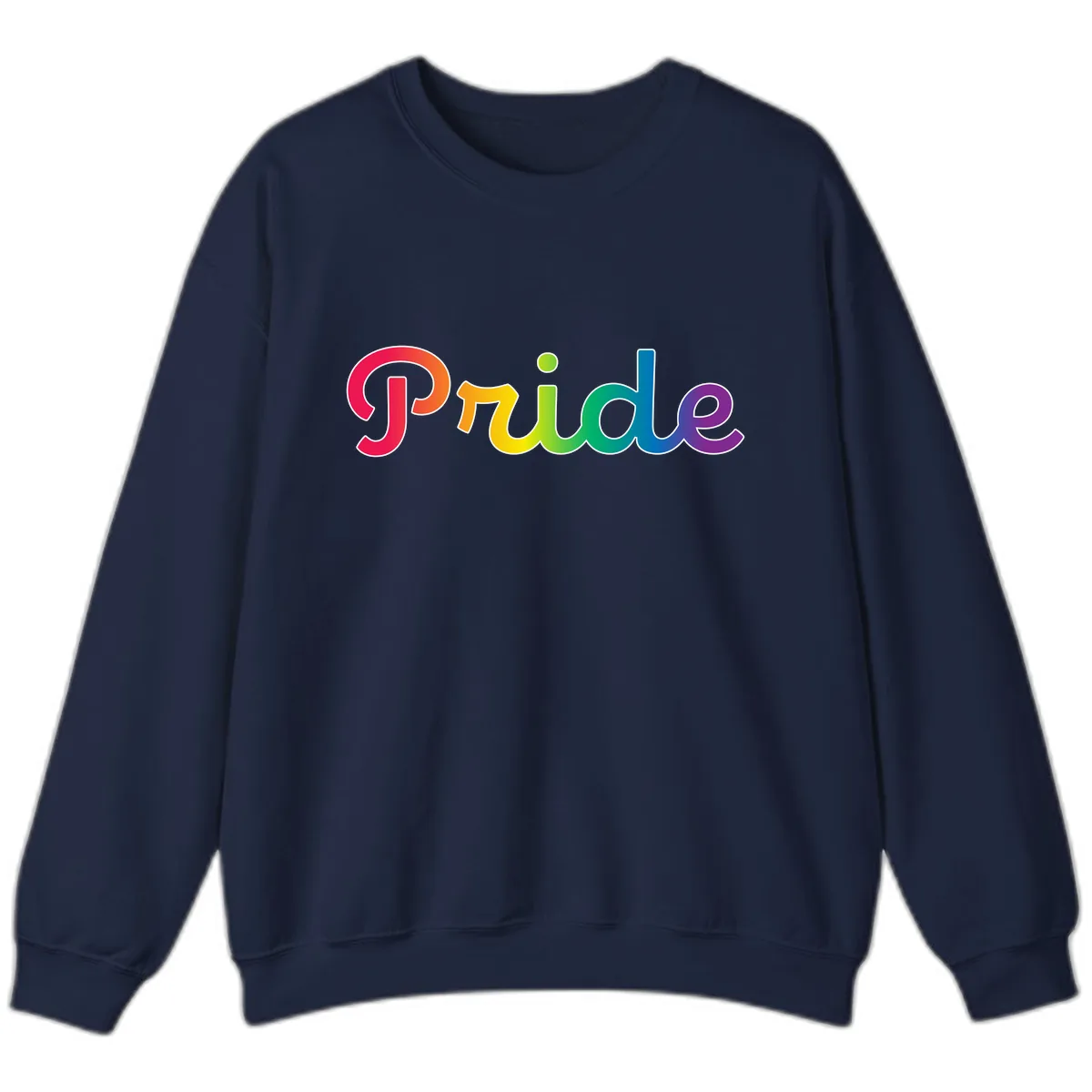 Pride Rainbow Gradient Typography Sweatshirt in Navy
