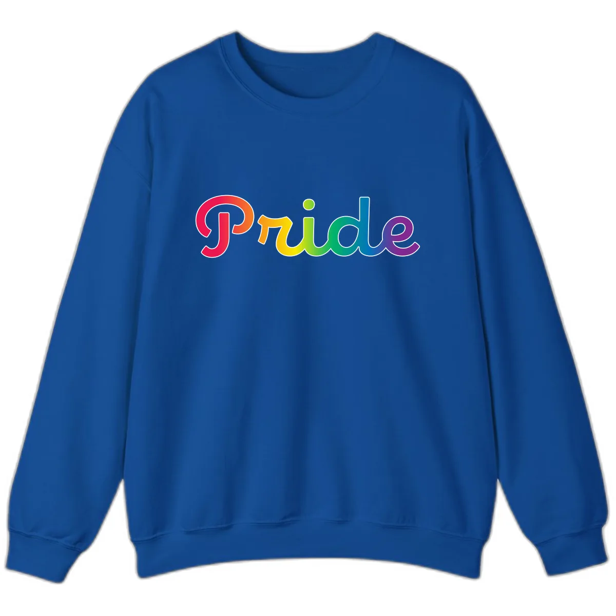 Pride Rainbow Gradient Typography Sweatshirt in Royal