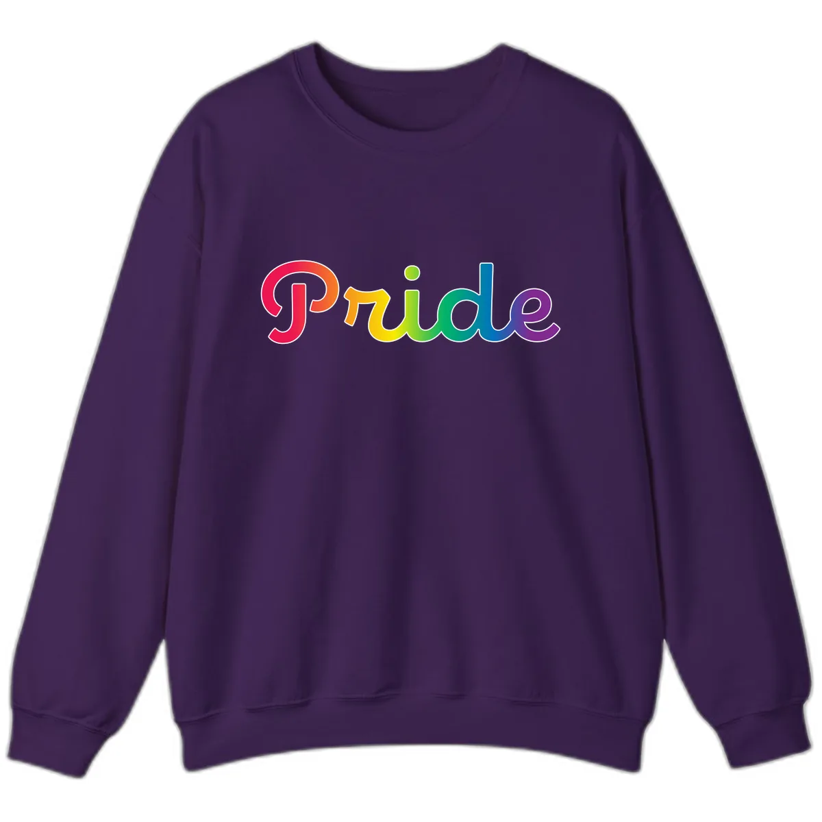 Pride Rainbow Gradient Typography Sweatshirt in Purple