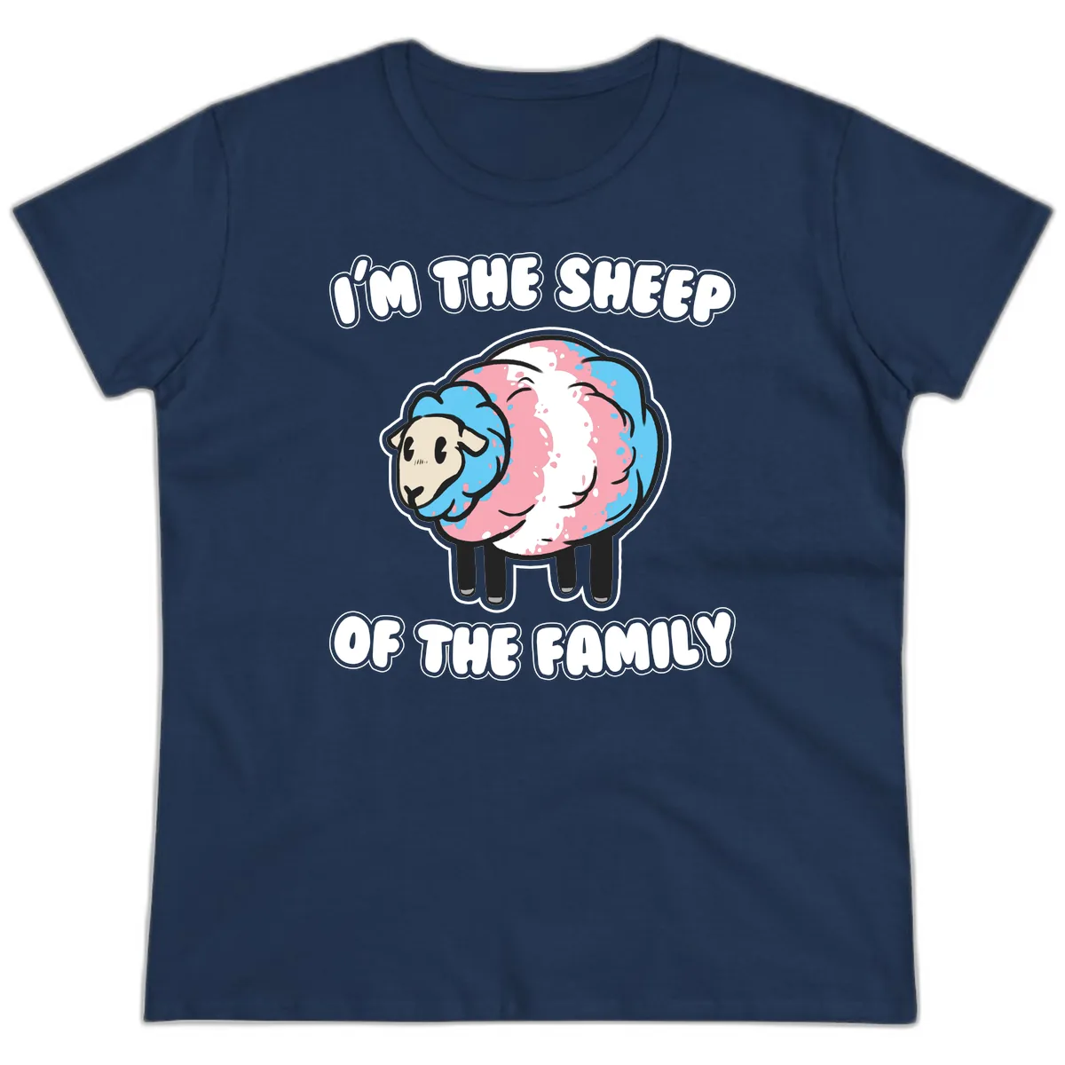 I'm The Sheep Of The Family Ladies Tee in Navy