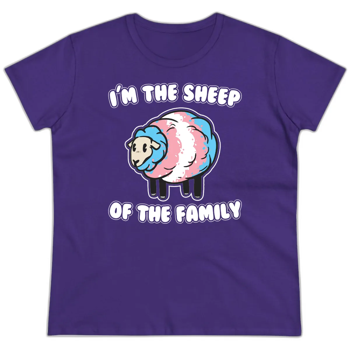 I'm The Sheep Of The Family Ladies Tee in Purple