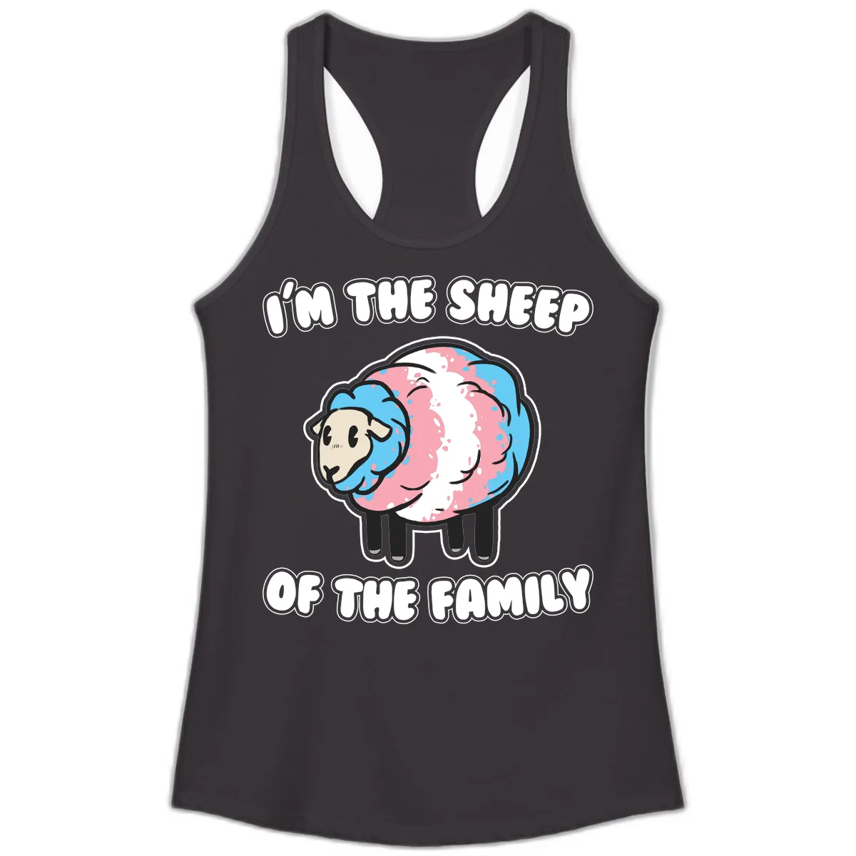 I'm The Sheep Of The Family Ladies Tank in Black