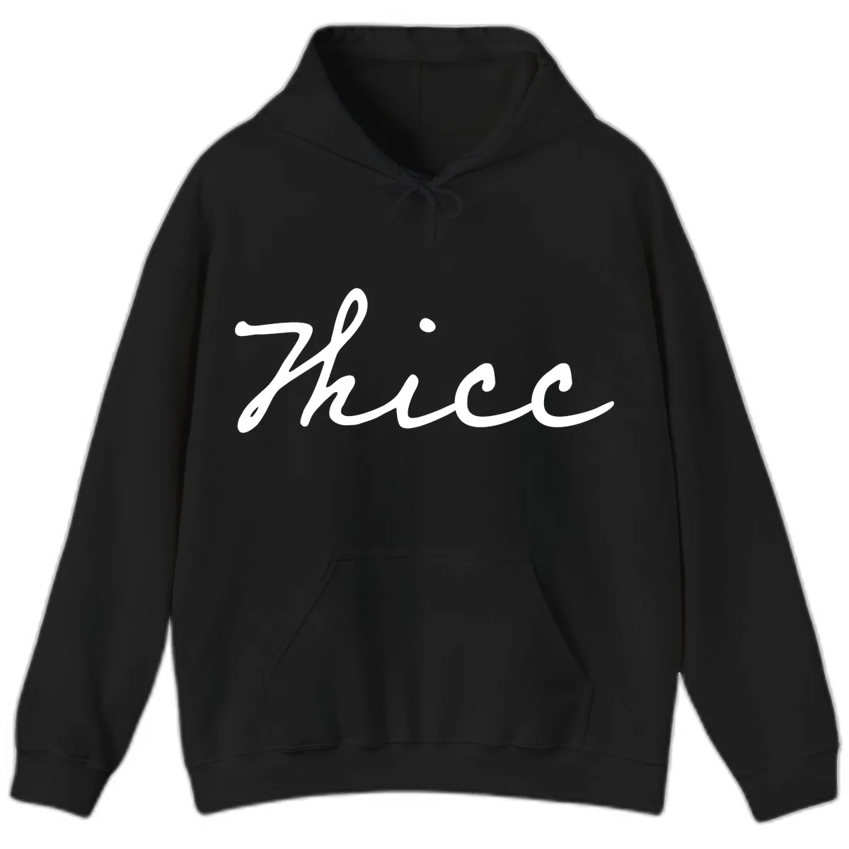 Thee Cursive Script Design Hoodie in Black
