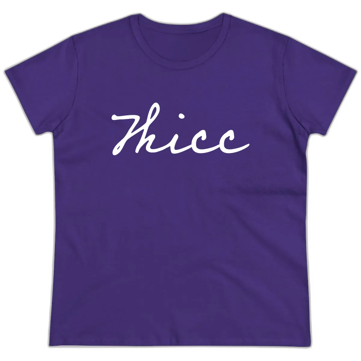Thee Cursive Script Design Ladies Tee in Purple