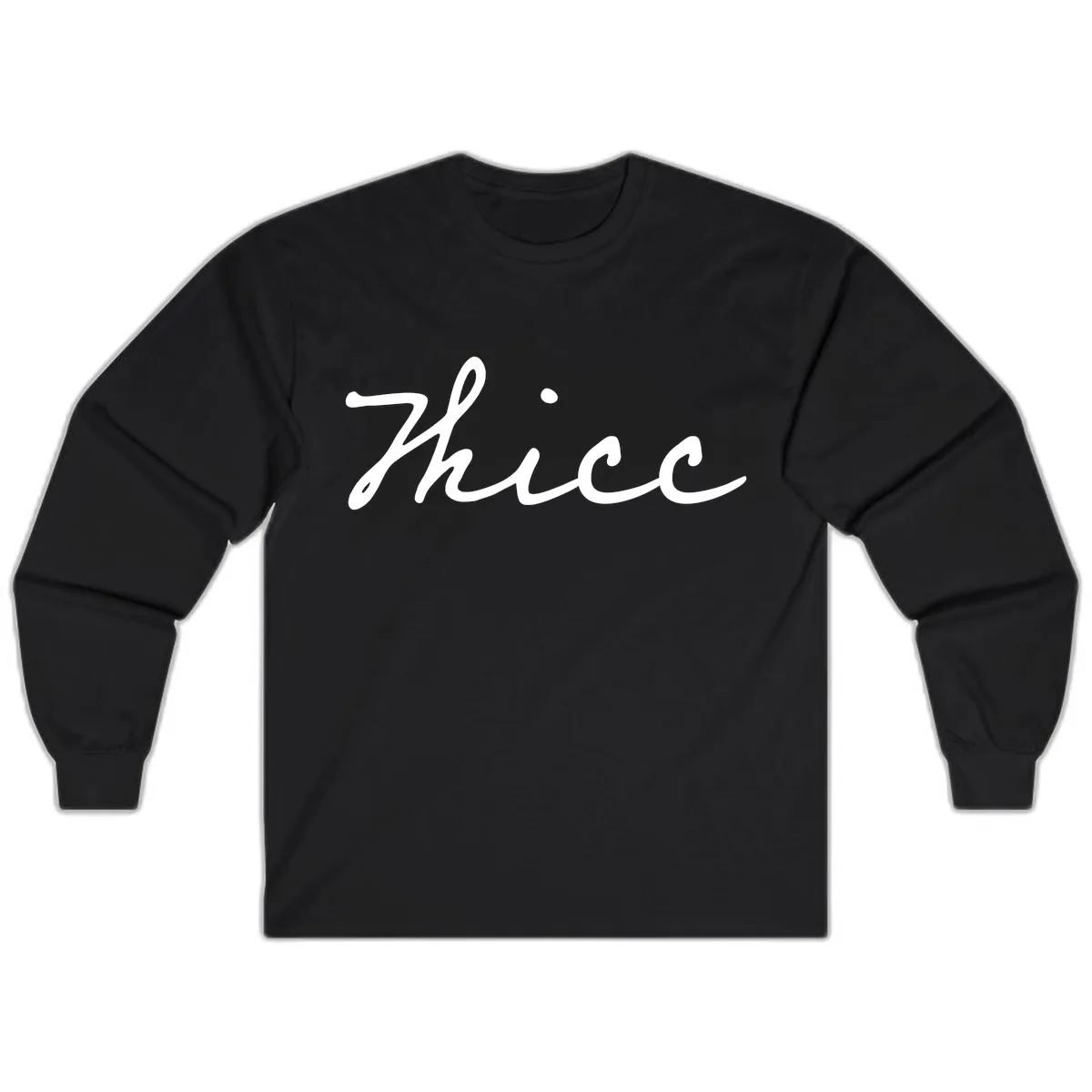 Thee Cursive Script Design Long Sleeve in Black