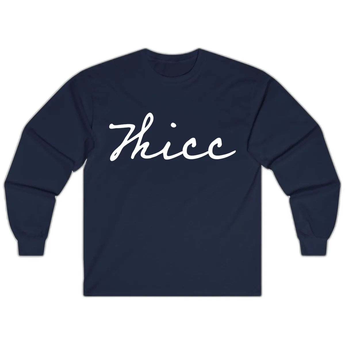 Thee Cursive Script Design Long Sleeve in Navy