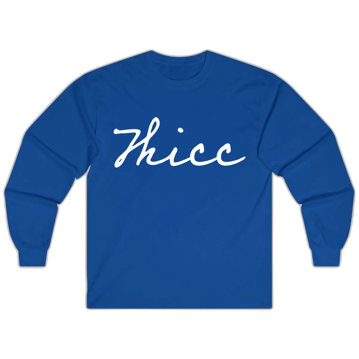 Thee Cursive Script Design Long Sleeve in Royal