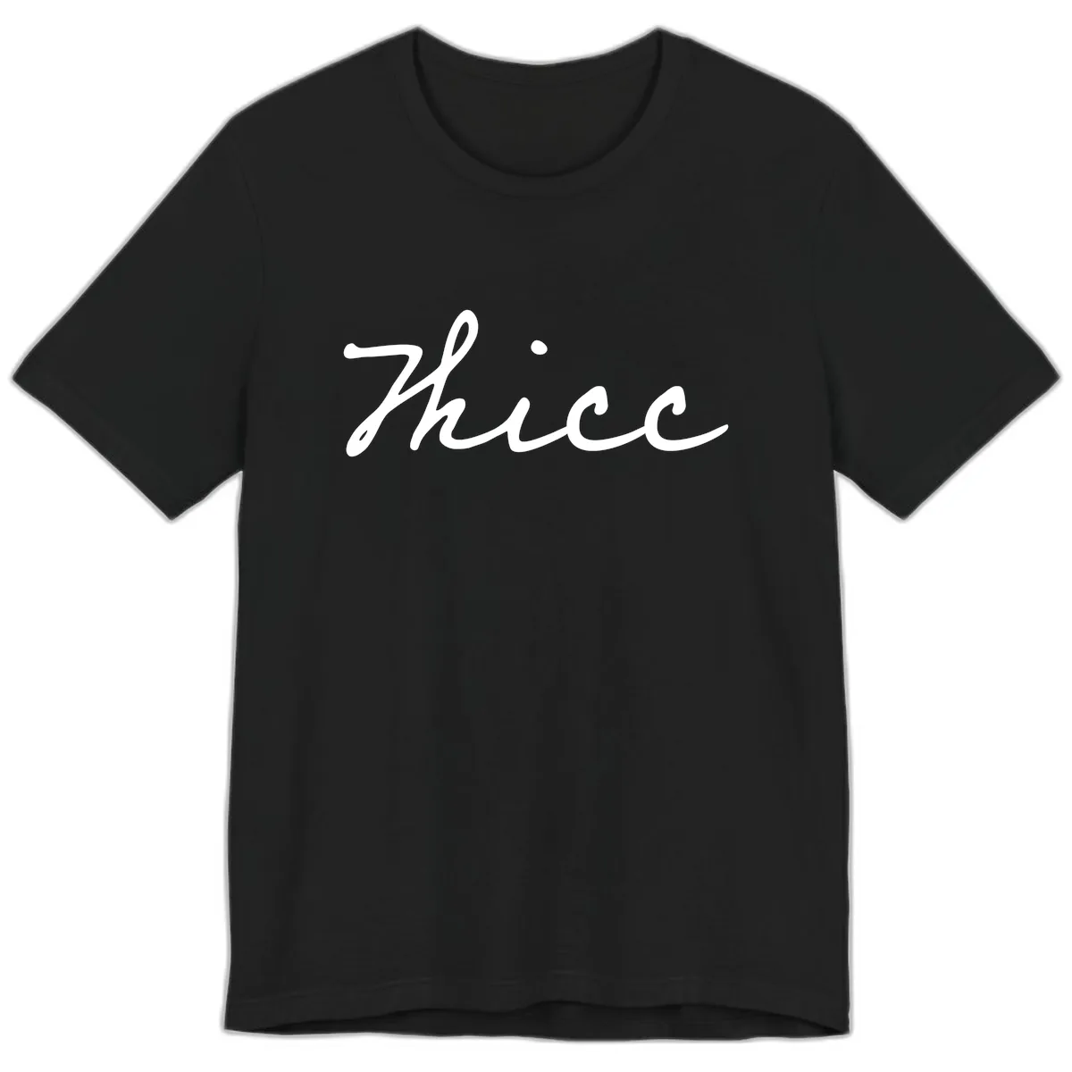 Thee Cursive Script Design Premium T-Shirt in Black