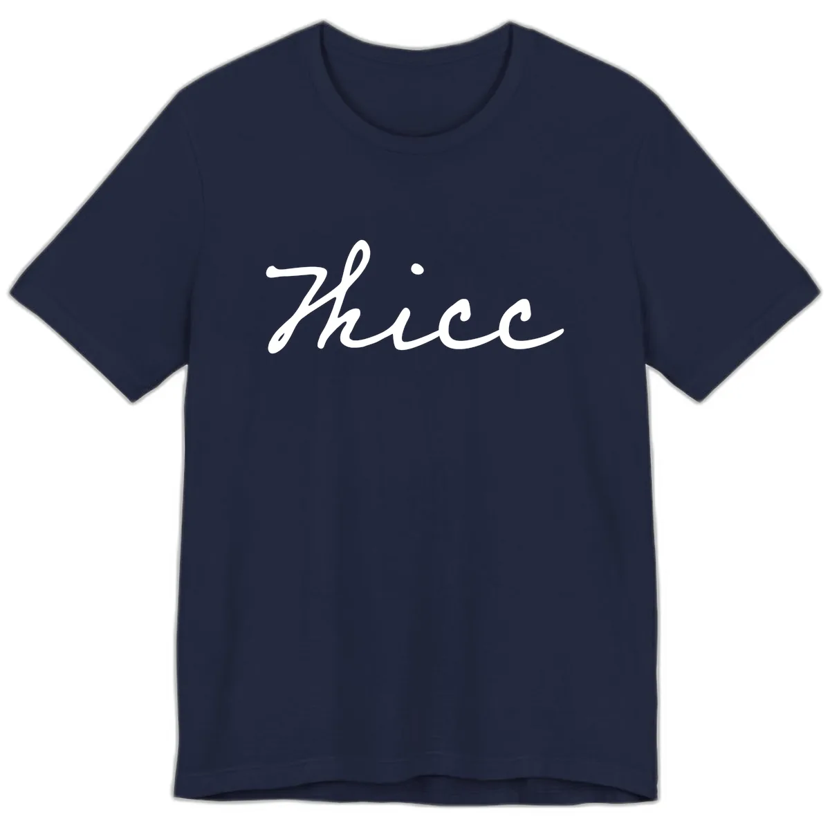 Thee Cursive Script Design Premium T-Shirt in Navy