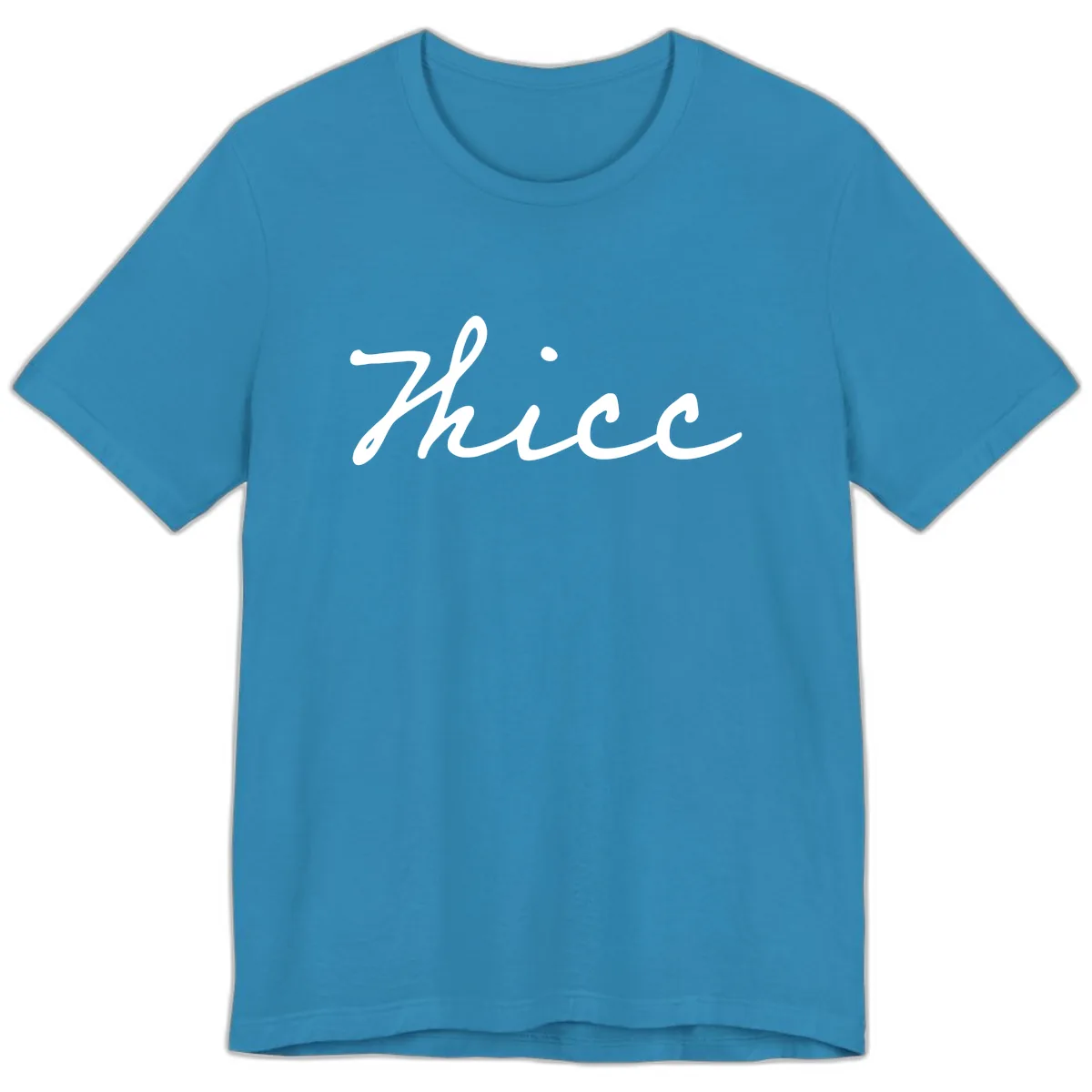 Thee Cursive Script Design Premium T-Shirt in Aqua
