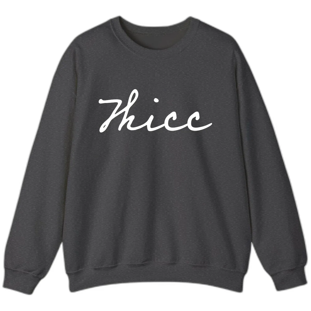 Thee Cursive Script Design Sweatshirt in Dark Heather