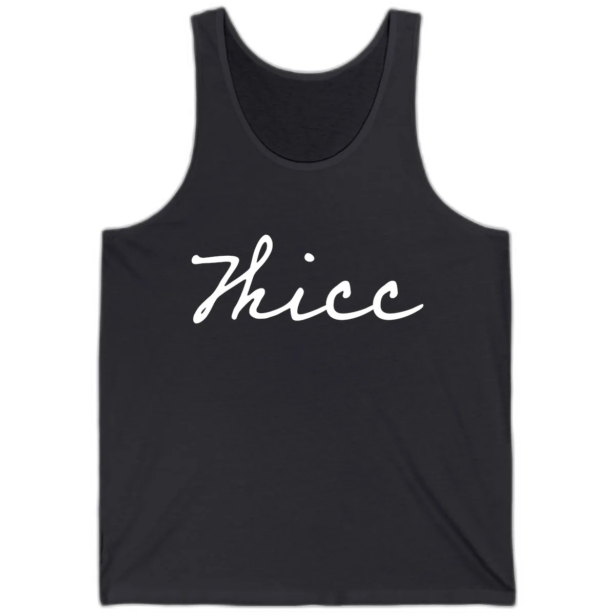 Thee Cursive Script Design Tank in Dark Grey