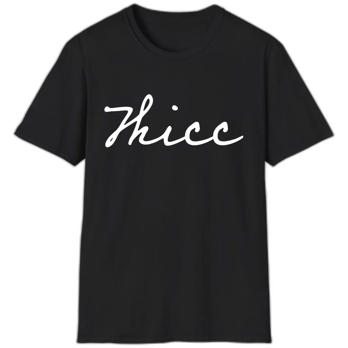 Thee Cursive Script Design T-Shirt in Black