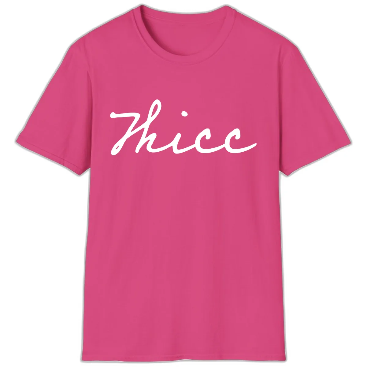 Thee Cursive Script Design T-Shirt in Heliconia