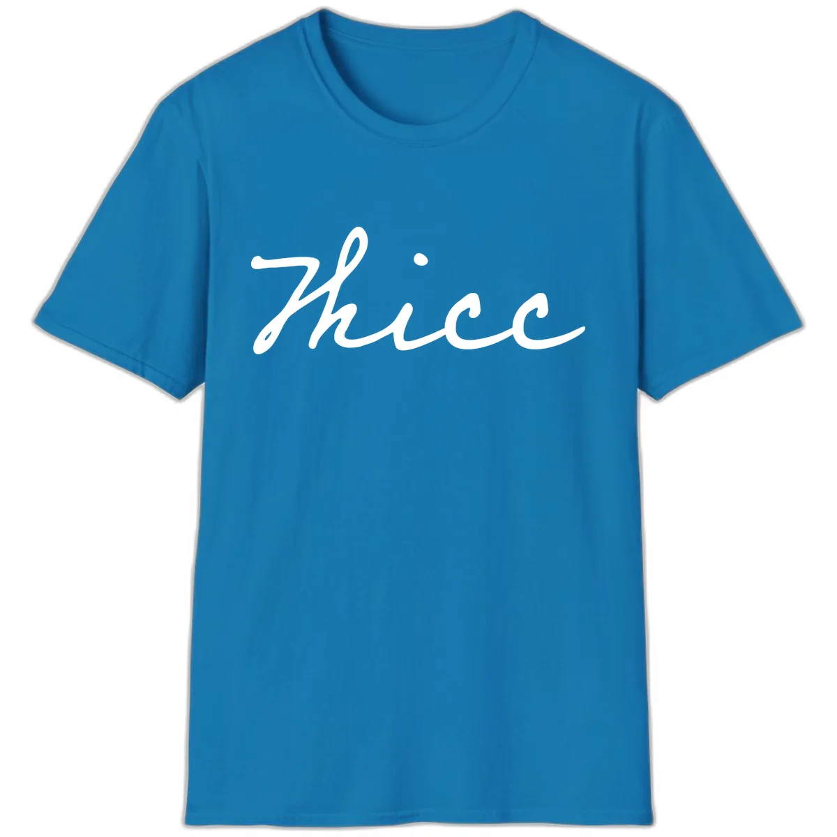 Thee Cursive Script Design T-Shirt in Sapphire
