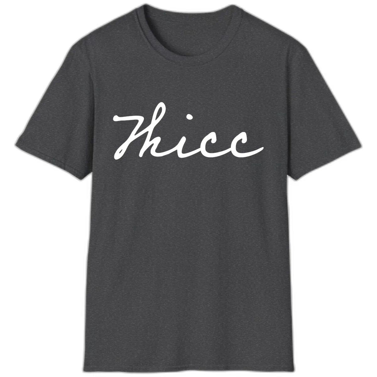 Thee Cursive Script Design T-Shirt in Dark Heather