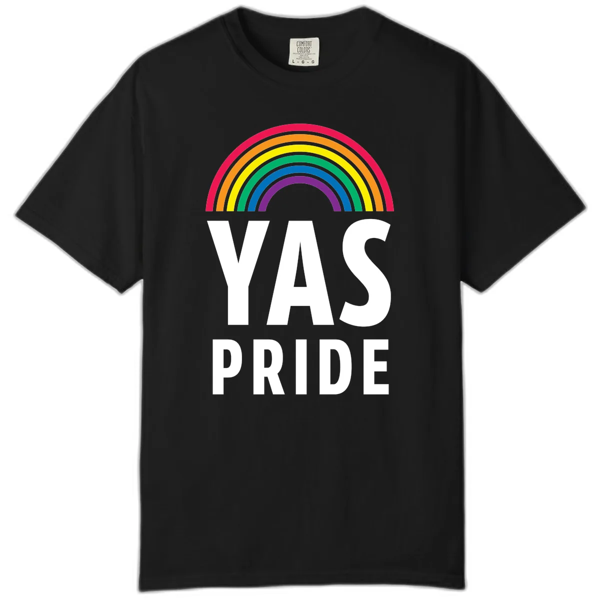 LGBTQ+ Pride Rainbow Celebration Comfort Color in Black