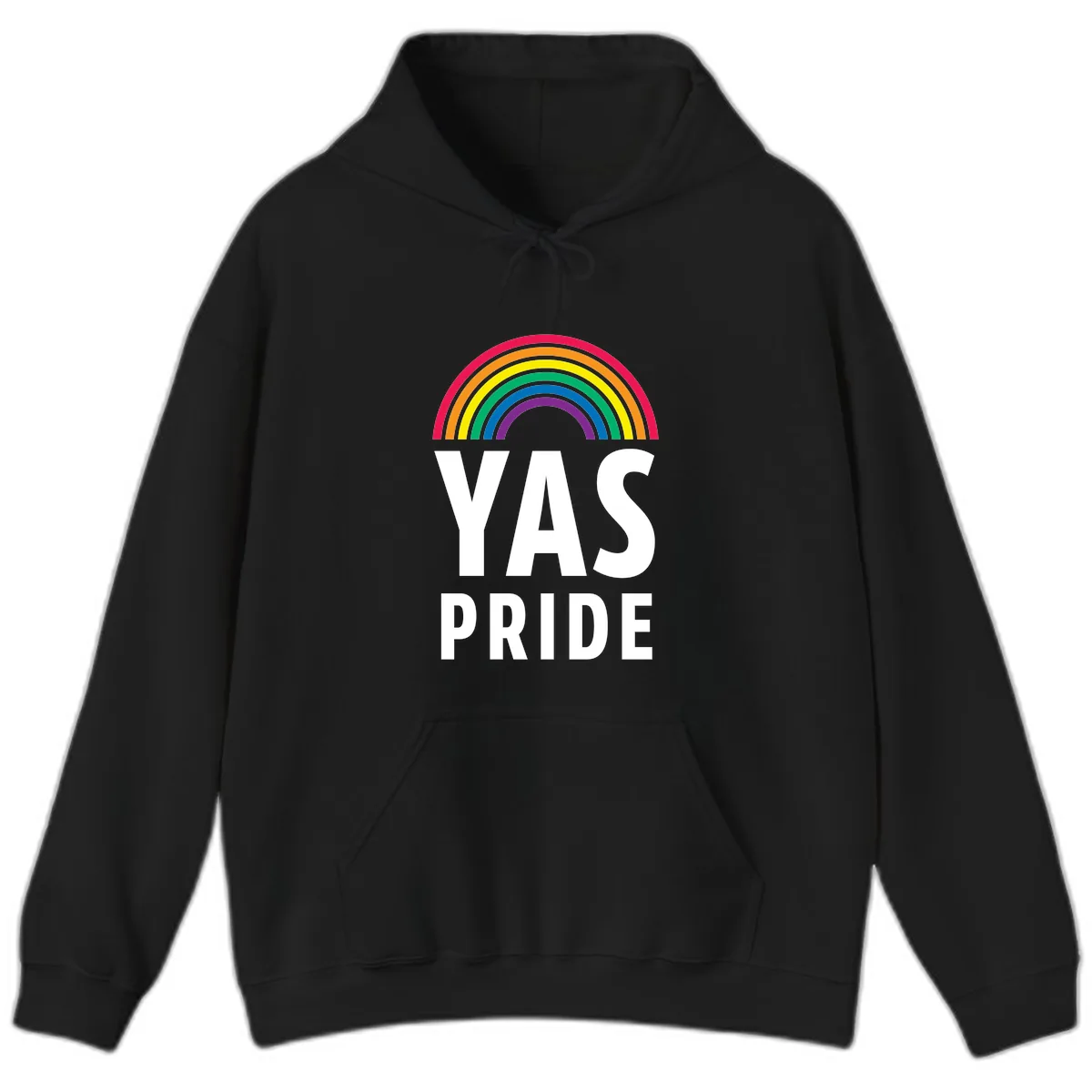 LGBTQ+ Pride Rainbow Celebration Hoodie in Black