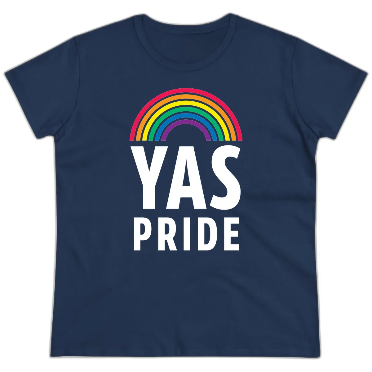 LGBTQ+ Pride Rainbow Celebration Ladies Tee in Navy