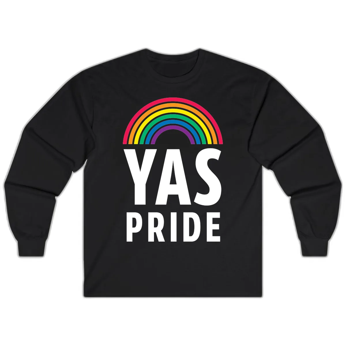 LGBTQ+ Pride Rainbow Celebration Long Sleeve in Black