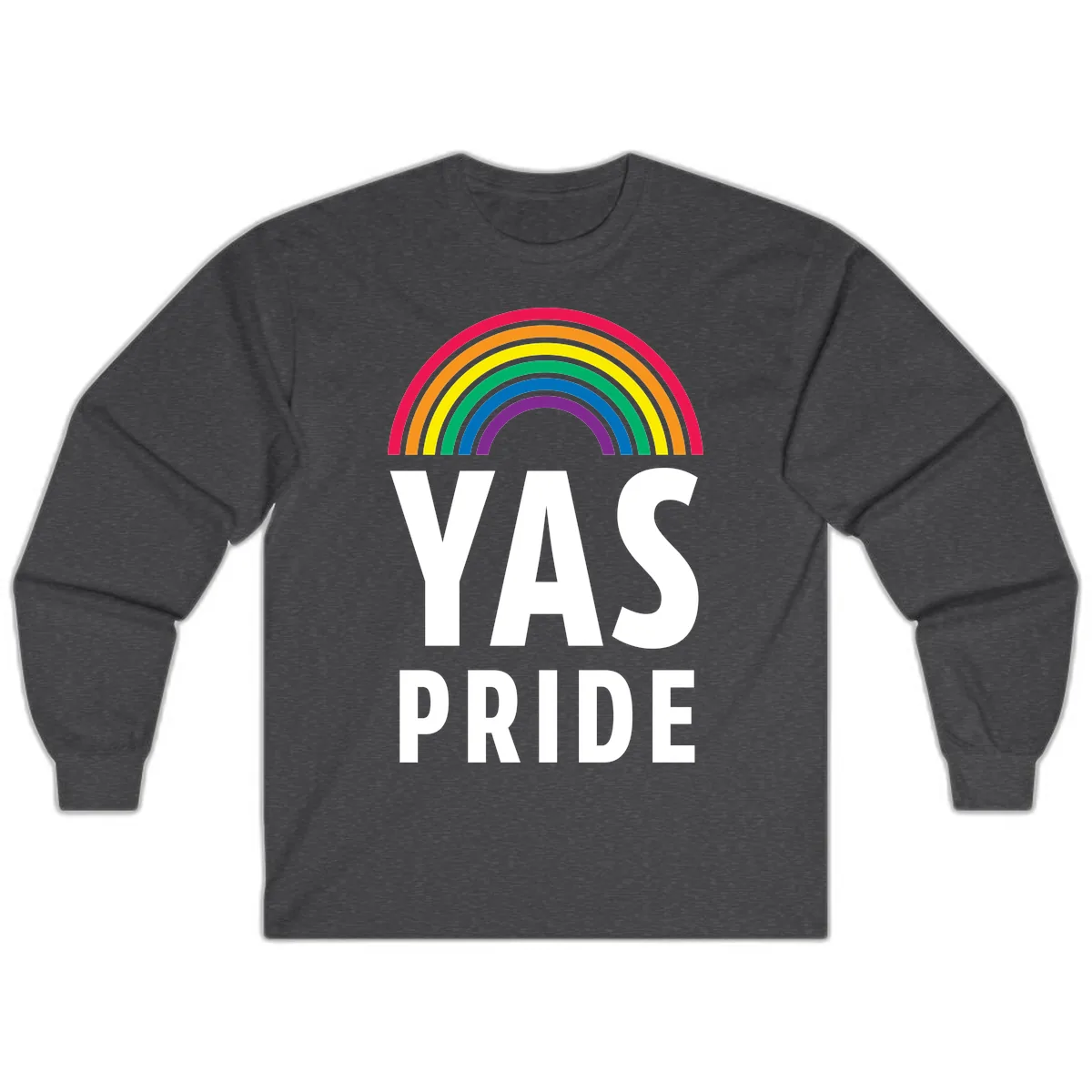 LGBTQ+ Pride Rainbow Celebration Long Sleeve in Dark Heather