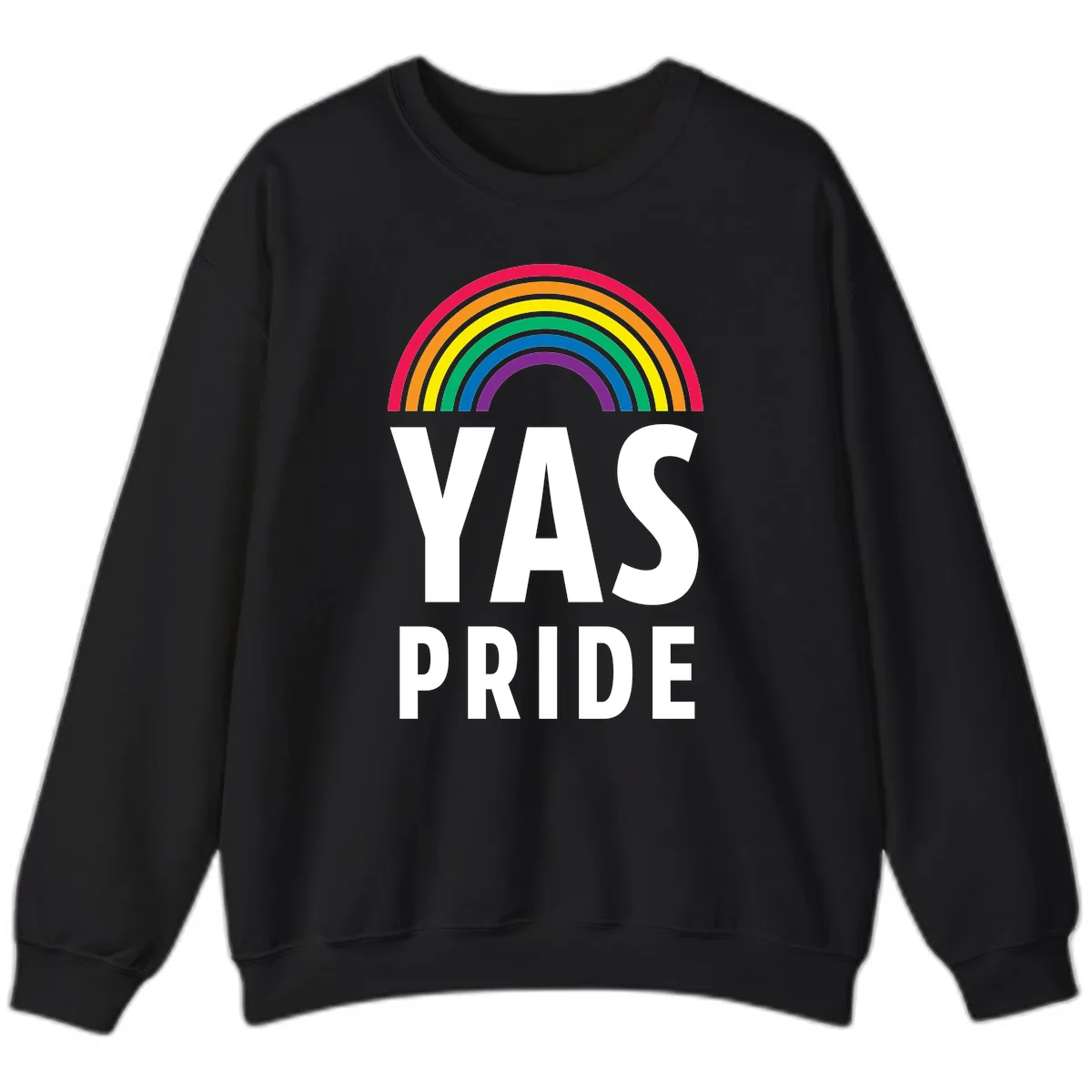 LGBTQ+ Pride Rainbow Celebration Sweatshirt in Black