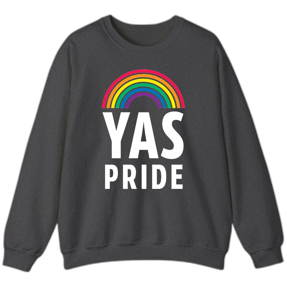 LGBTQ+ Pride Rainbow Celebration Sweatshirt in Dark Heather