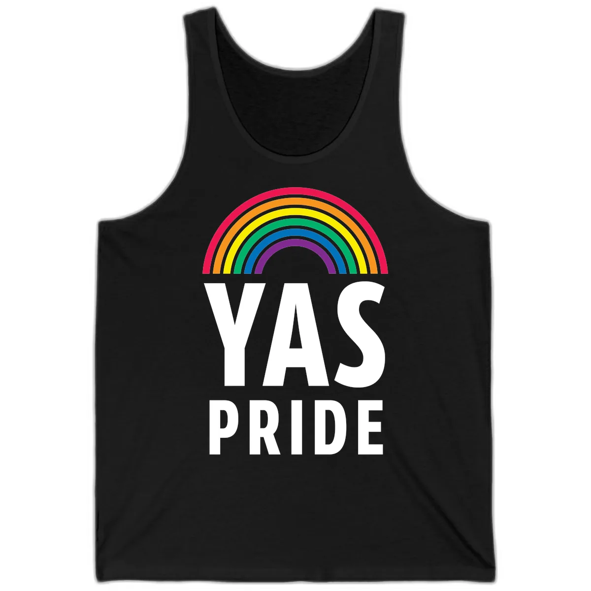 LGBTQ+ Pride Rainbow Celebration Tank in Black