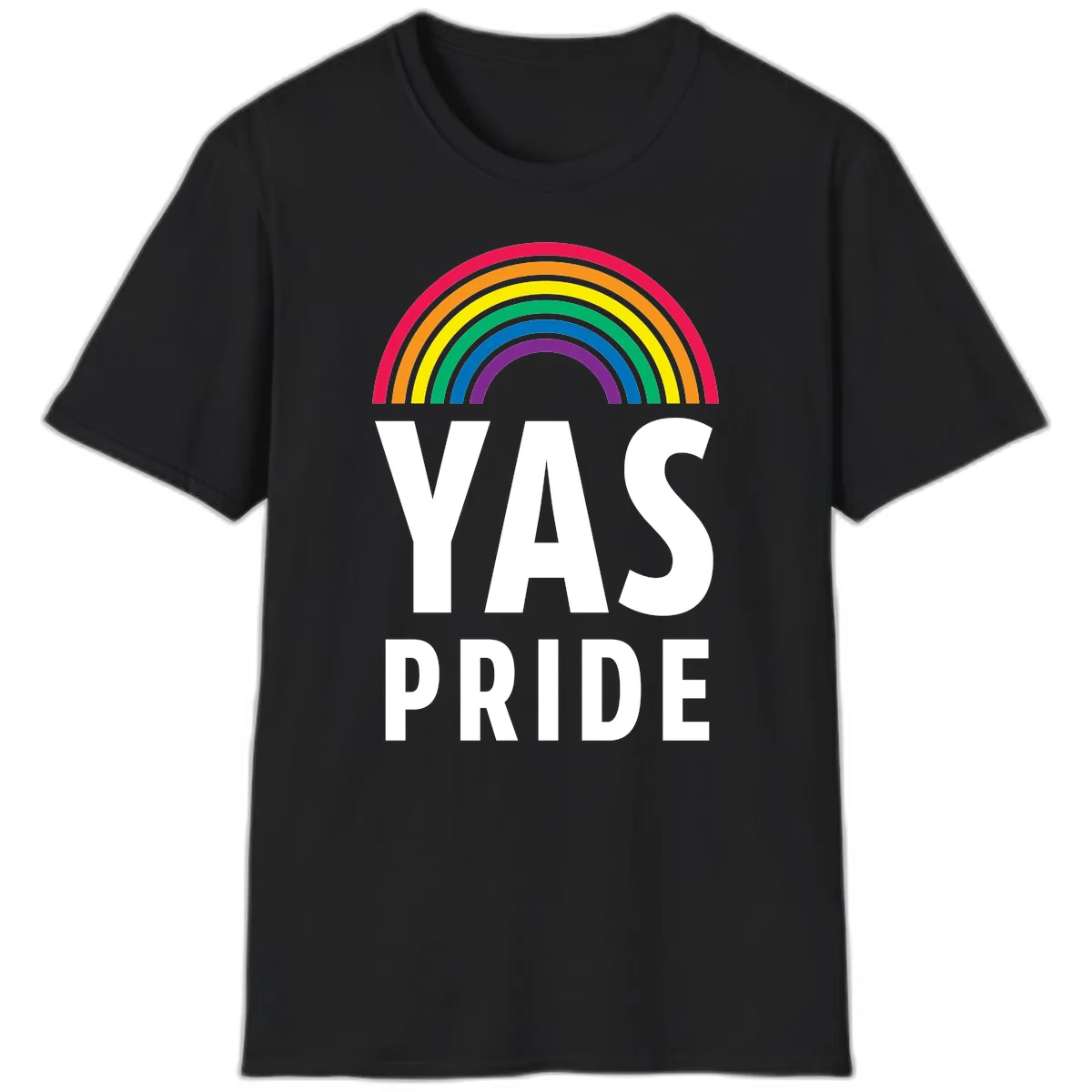 LGBTQ+ Pride Rainbow Celebration T-Shirt in Black