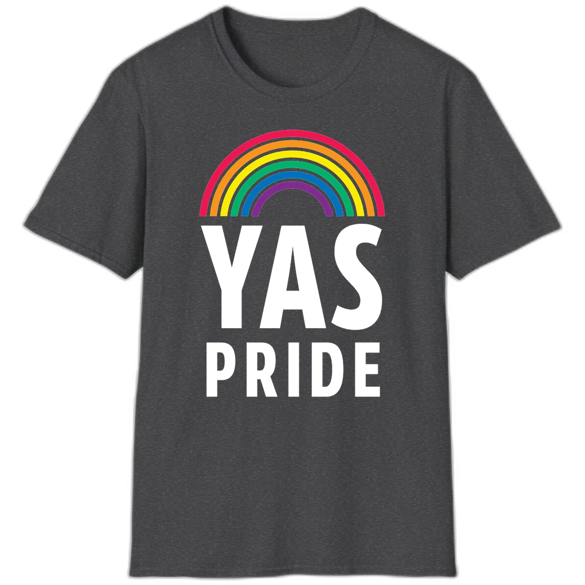 LGBTQ+ Pride Rainbow Celebration T-Shirt in Dark Heather