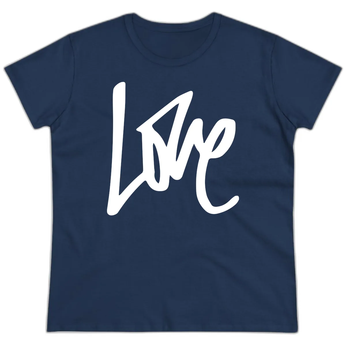 Lightning Bolt Pride Power Ladies Tee in Navy
