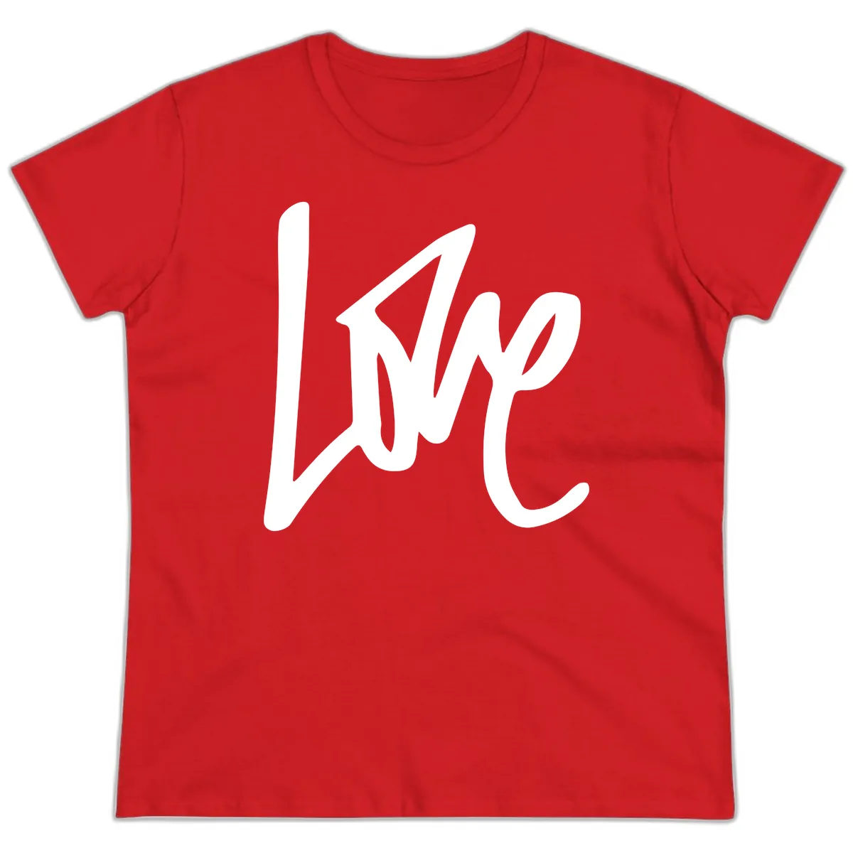 Lightning Bolt Pride Power Ladies Tee in Red
