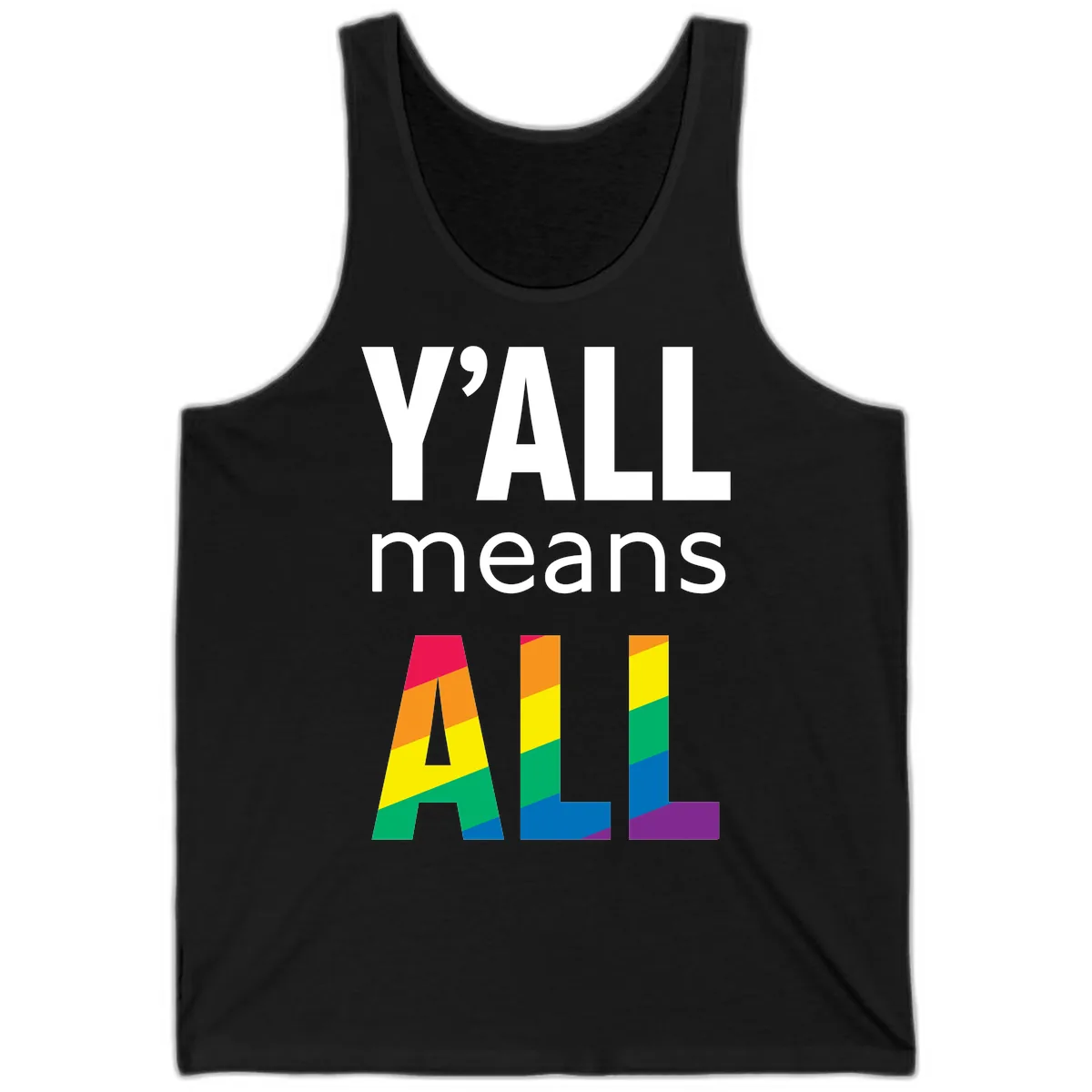 Y'all Means All Pride Tank in Black