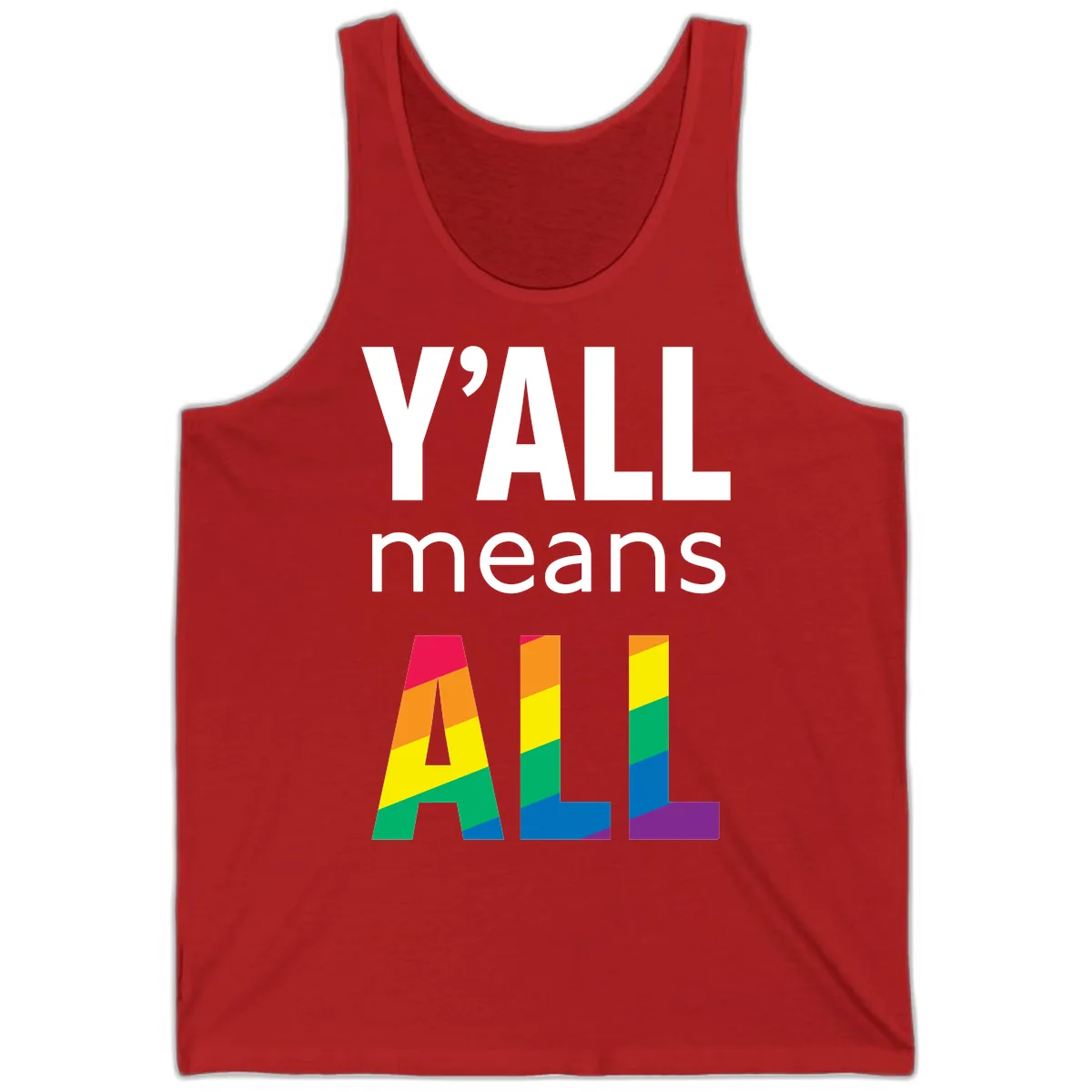Y'all Means All Pride Tank in Red