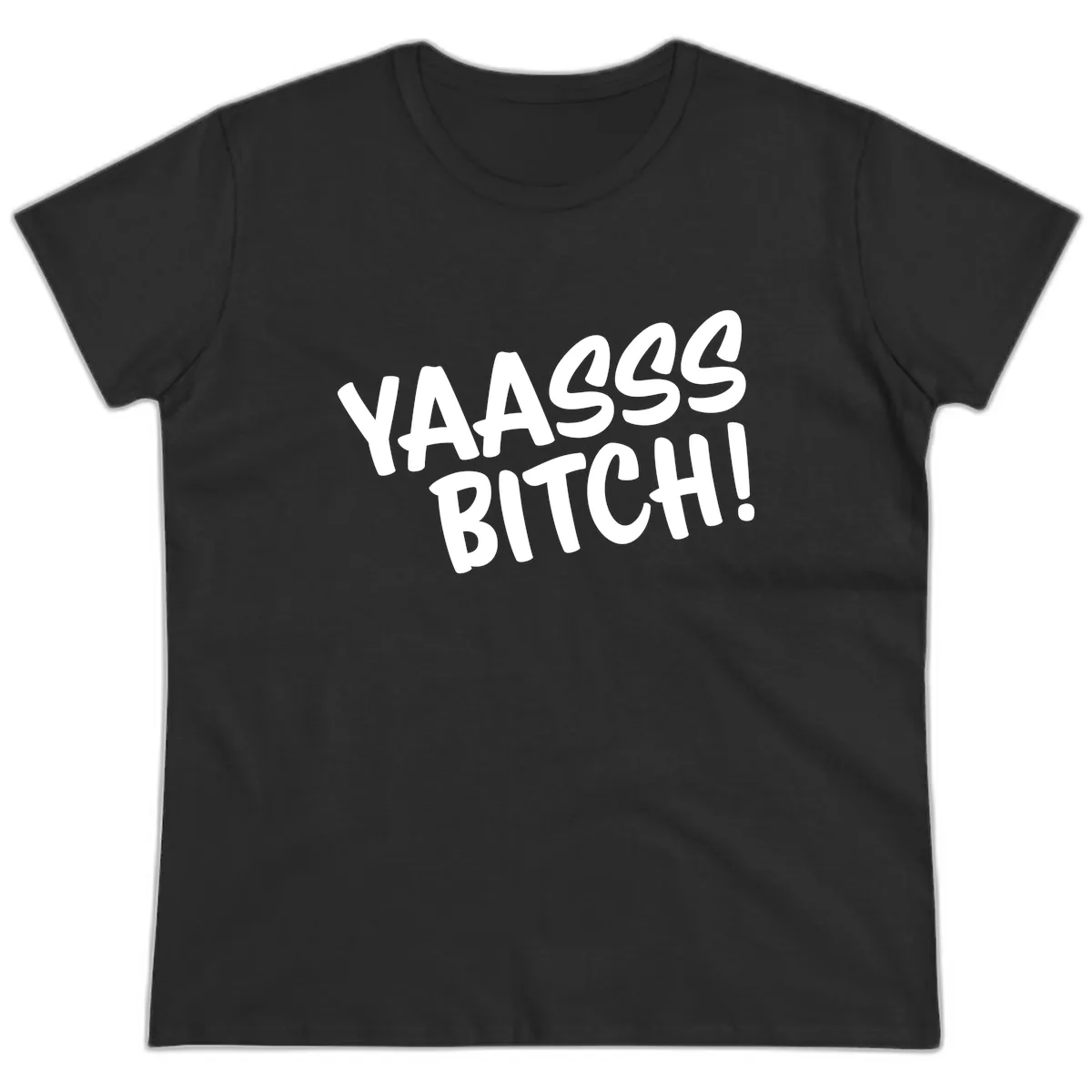 Ya455 Bitch Ladies Tee in Black