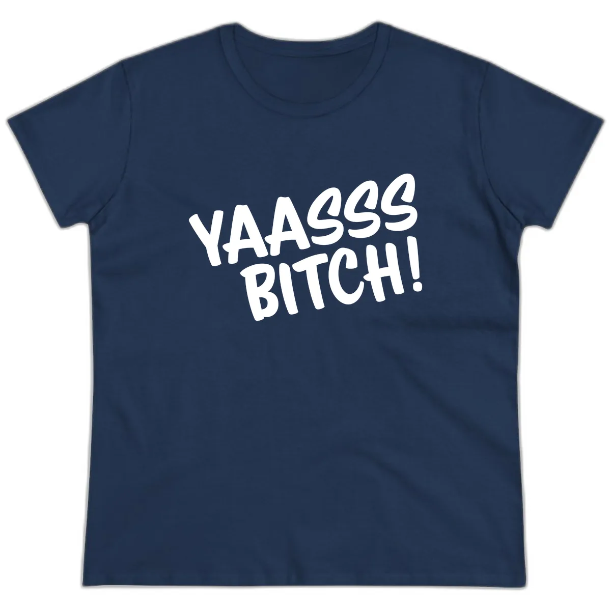 Ya455 Bitch Ladies Tee in Navy