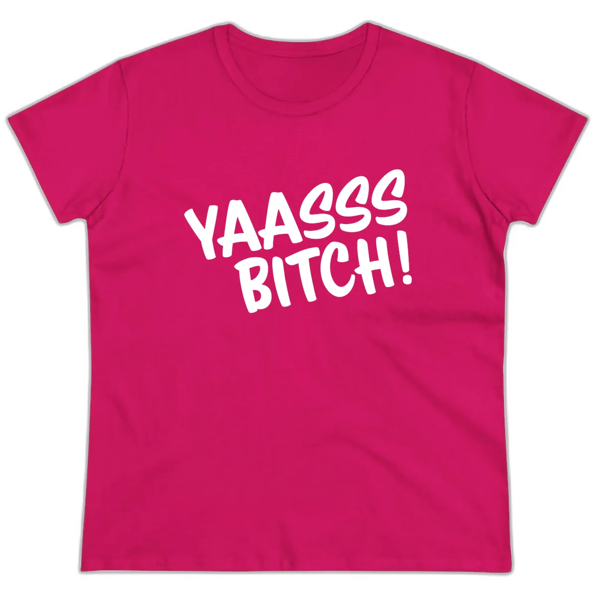 Ya455 Bitch Ladies Tee in Heliconia