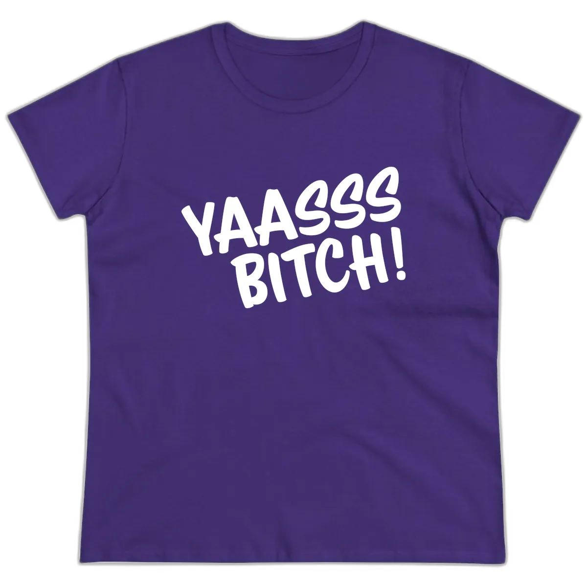 Ya455 Bitch Ladies Tee in Purple