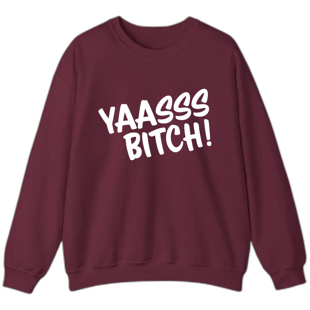 Ya455 Bitch Sweatshirt in Maroon
