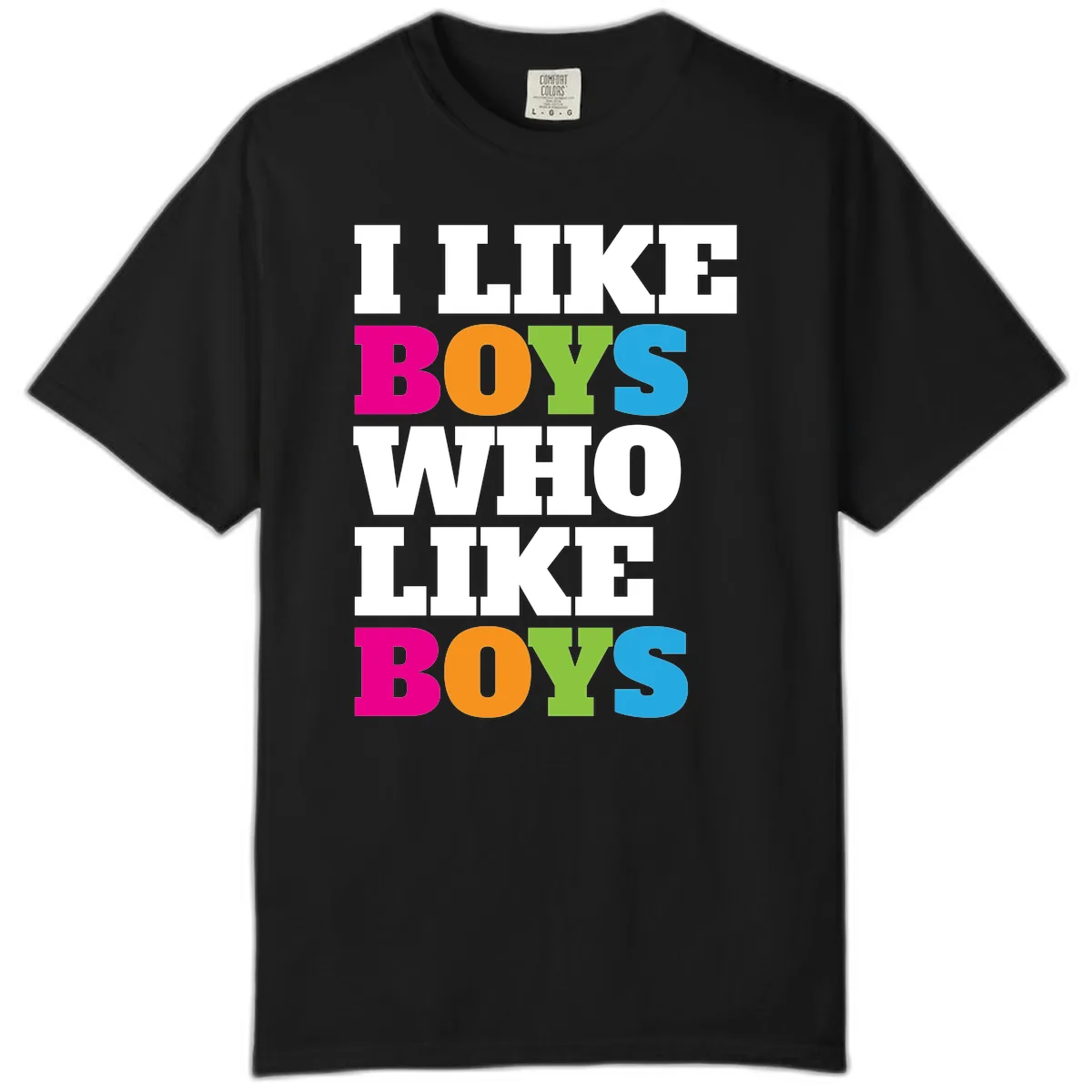 I Like Boys Who Like Boys Comfort Color in Black