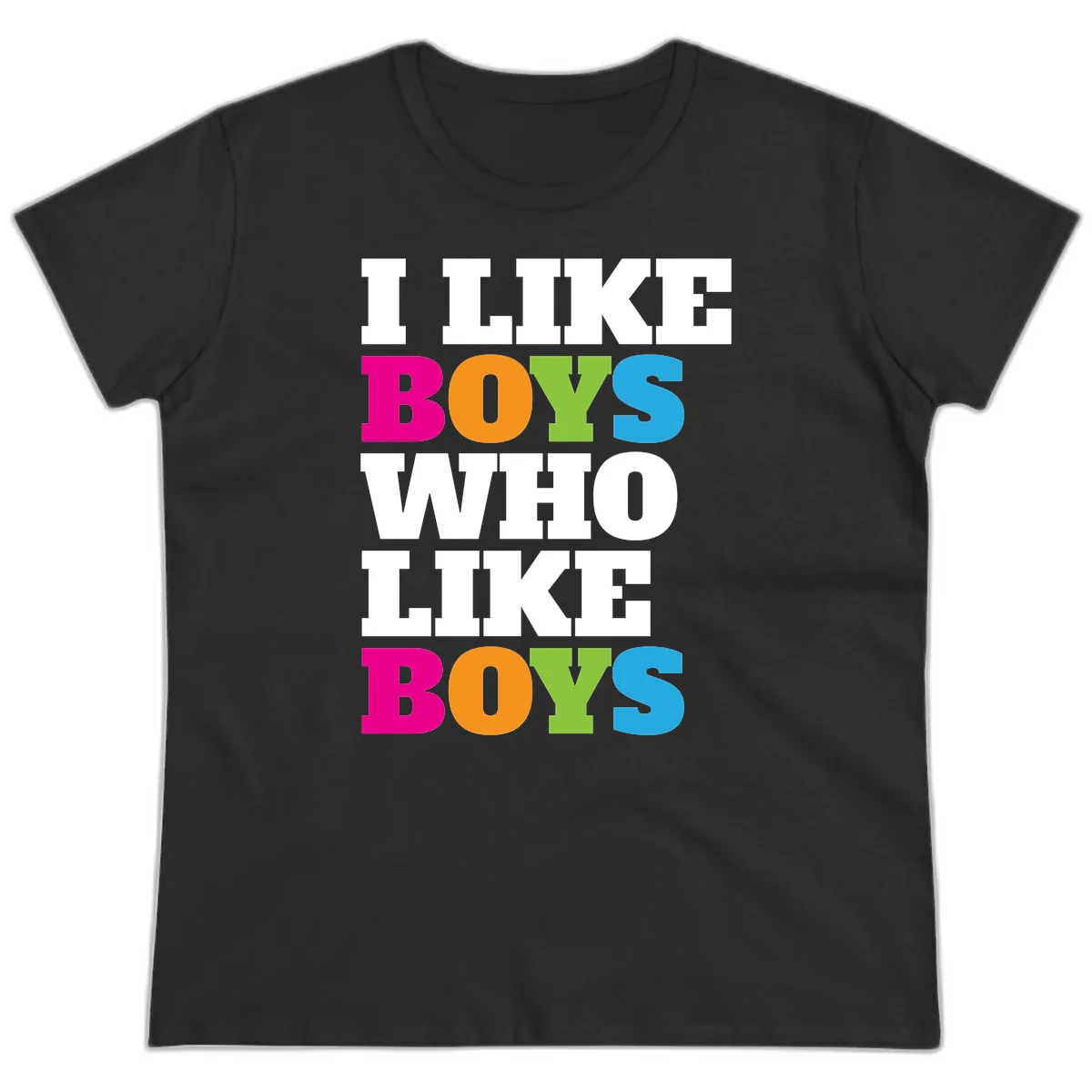 I Like Boys Who Like Boys Ladies Tee in Black