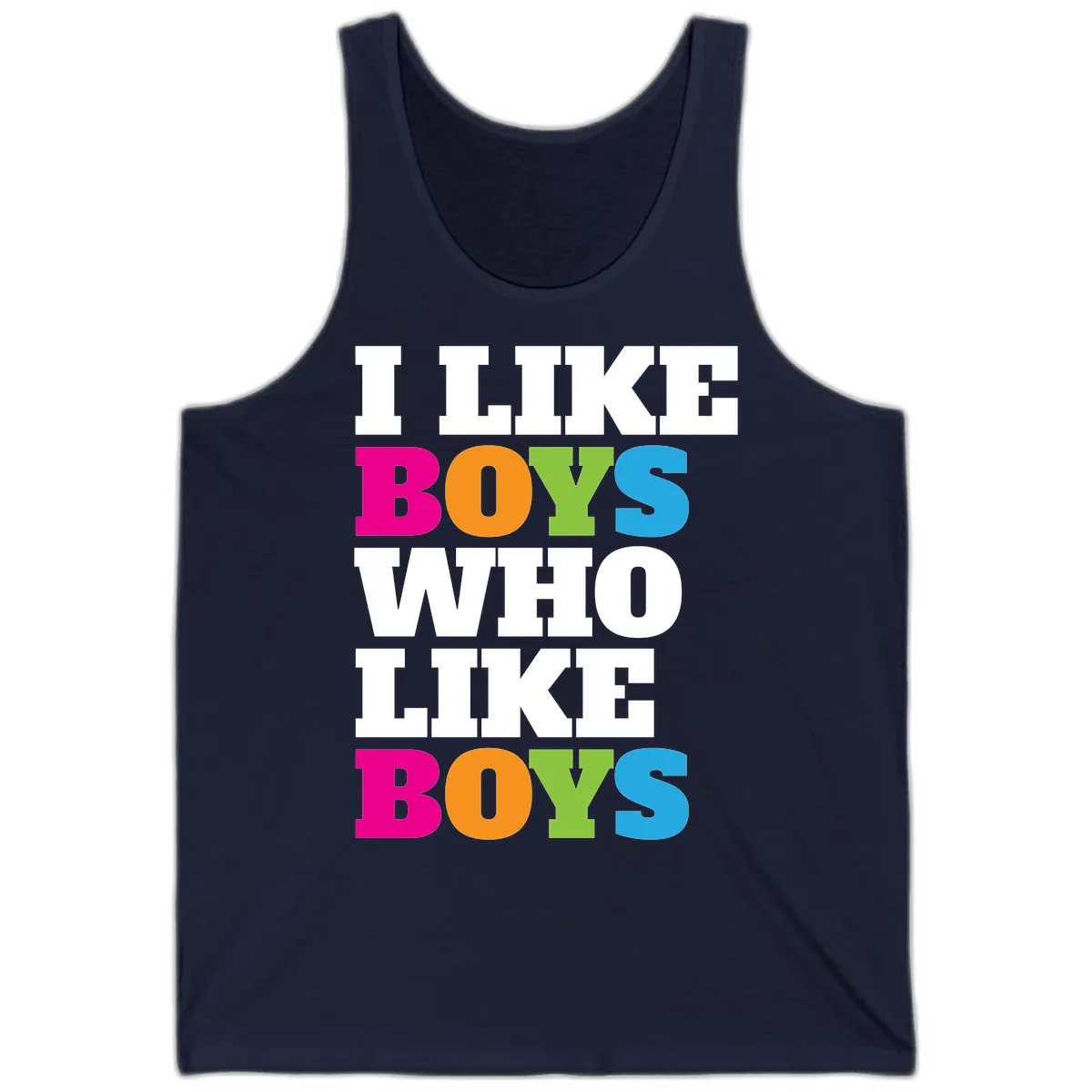I Like Boys Who Like Boys Tank in Navy