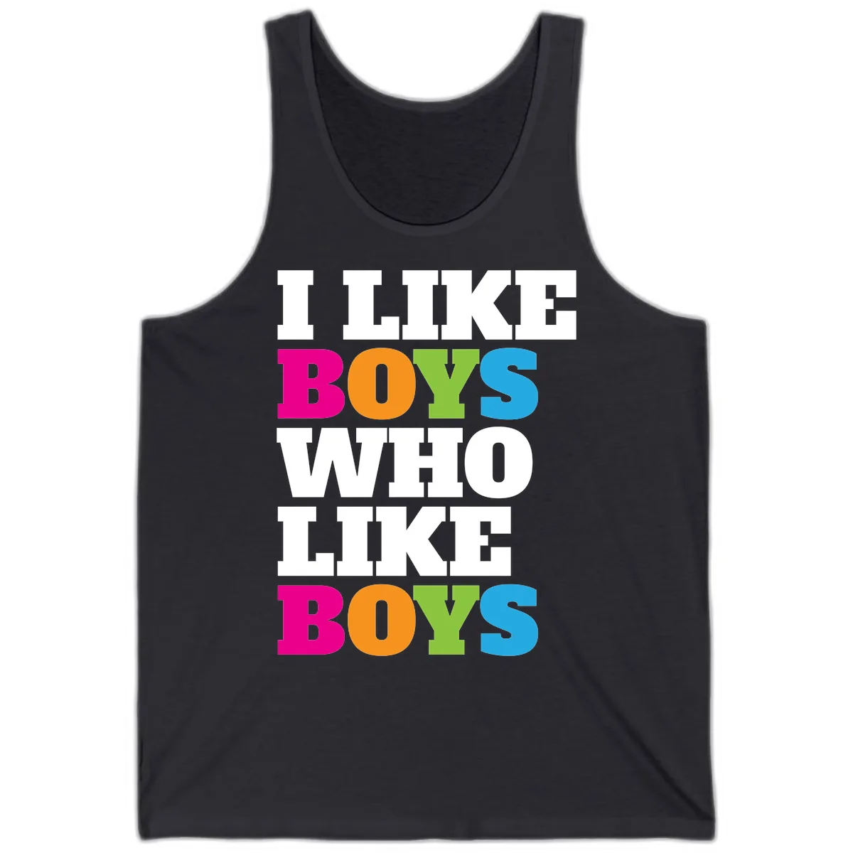 I Like Boys Who Like Boys Tank in Dark Grey