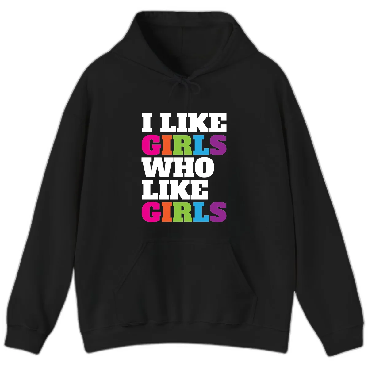 Think Girls Who Like Girls Hoodie in Black