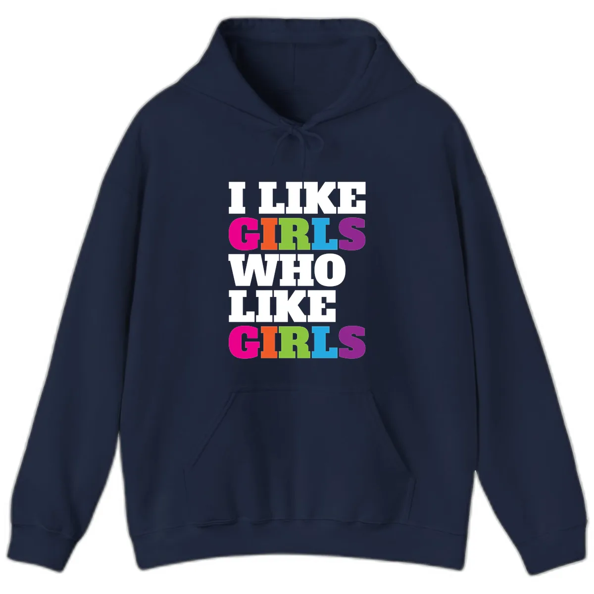 Think Girls Who Like Girls Hoodie in Navy