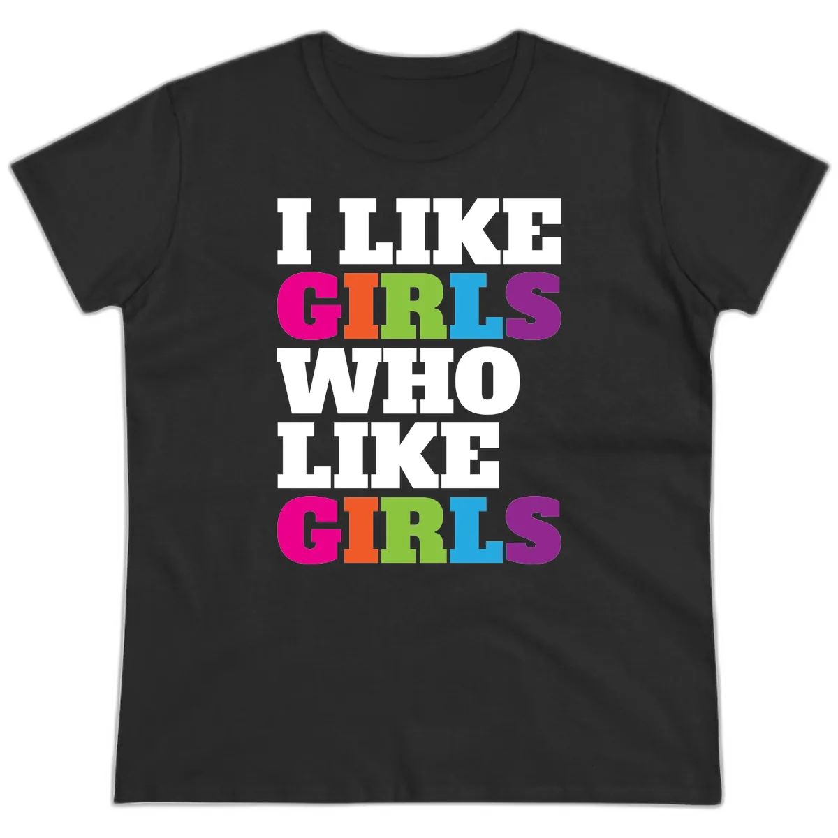 Think Girls Who Like Girls Ladies Tee in Black