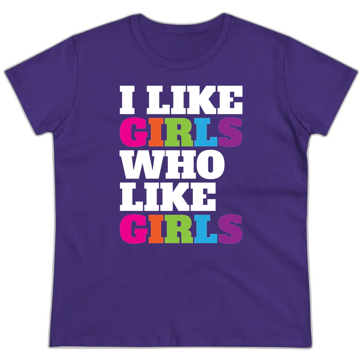 Think Girls Who Like Girls Ladies Tee in Purple