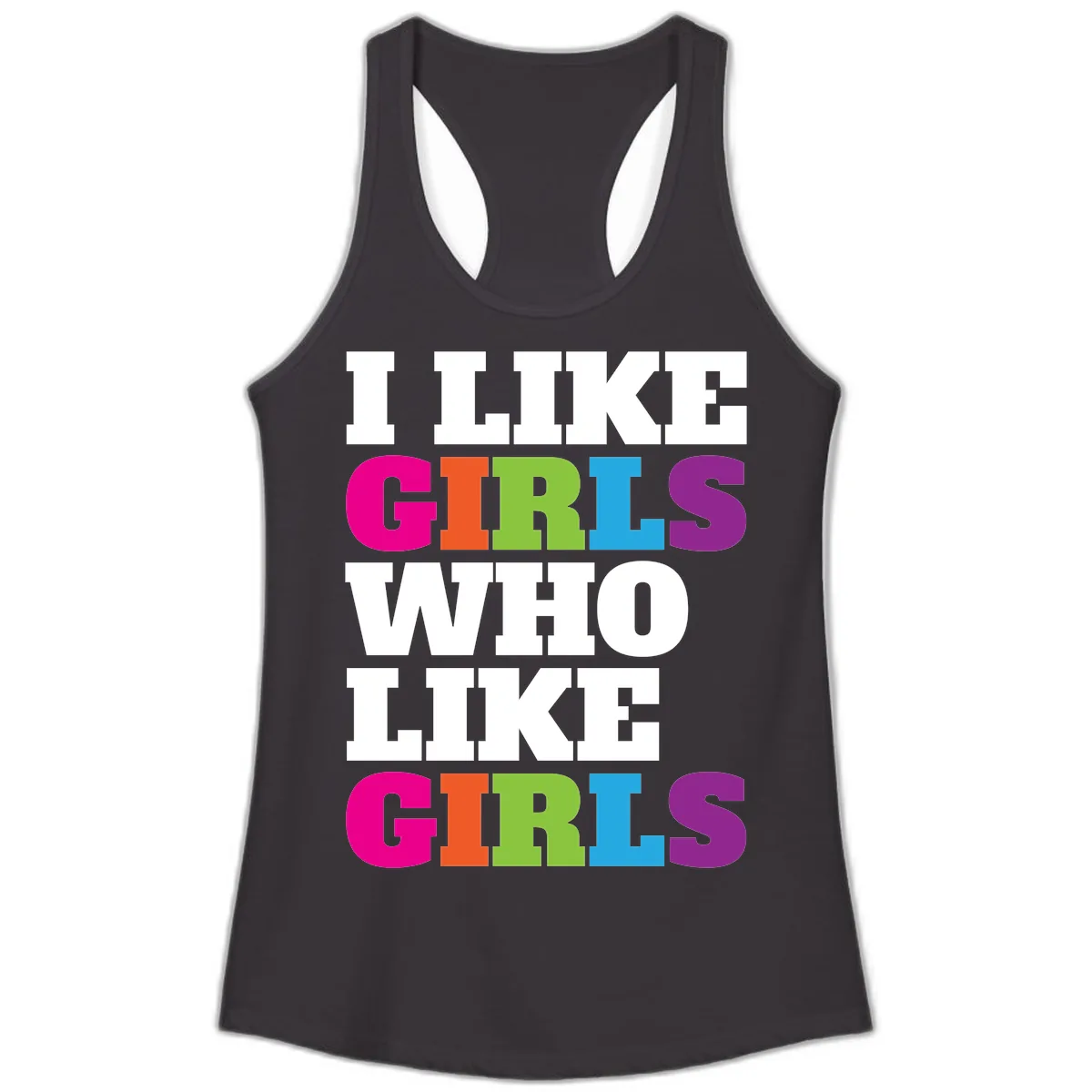 Think Girls Who Like Girls Ladies Tank in Black